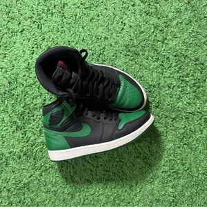 Jordan High-Top Sneakers in Black and Pine Green